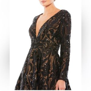 Mac Duggal Black Sequin Prom Dress